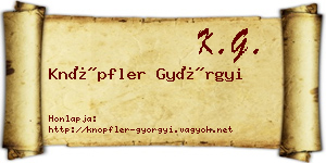 Knöpfler Györgyi névjegykártya