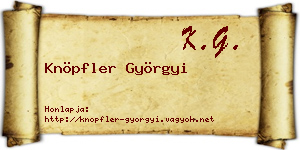 Knöpfler Györgyi névjegykártya